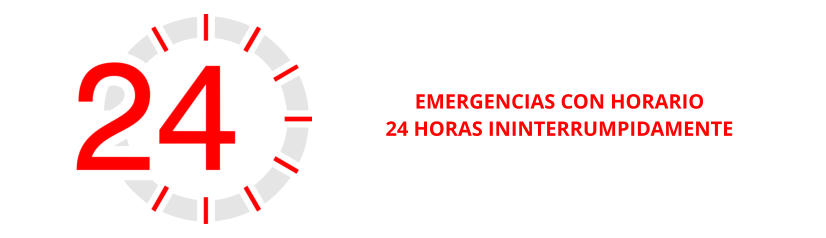 EMERGENCIAS CON HORARIO  24 HORAS ININTERRUMPIDAMENTE